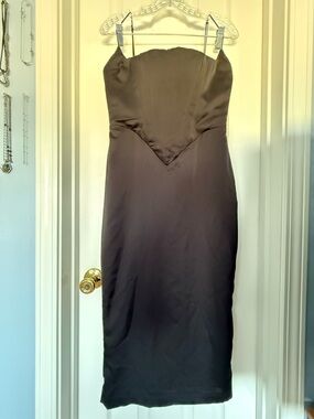 House of CB black satin dress